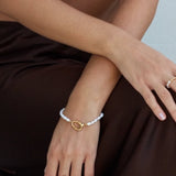Pearl bracelet with 18k gold fill clasp detail 
